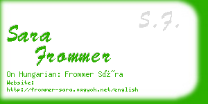 sara frommer business card